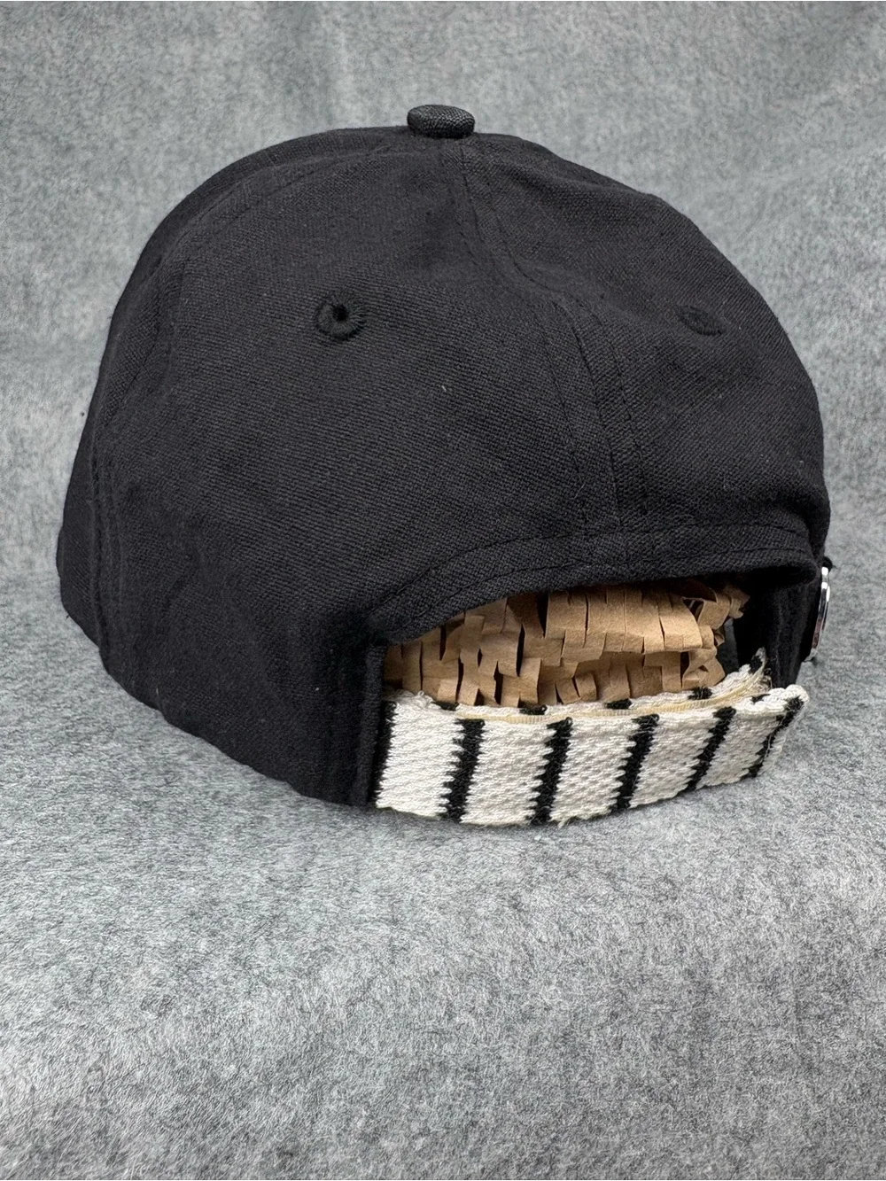 Vince Camuto Black Striped Brim Adjustable Baseball Cap One Size